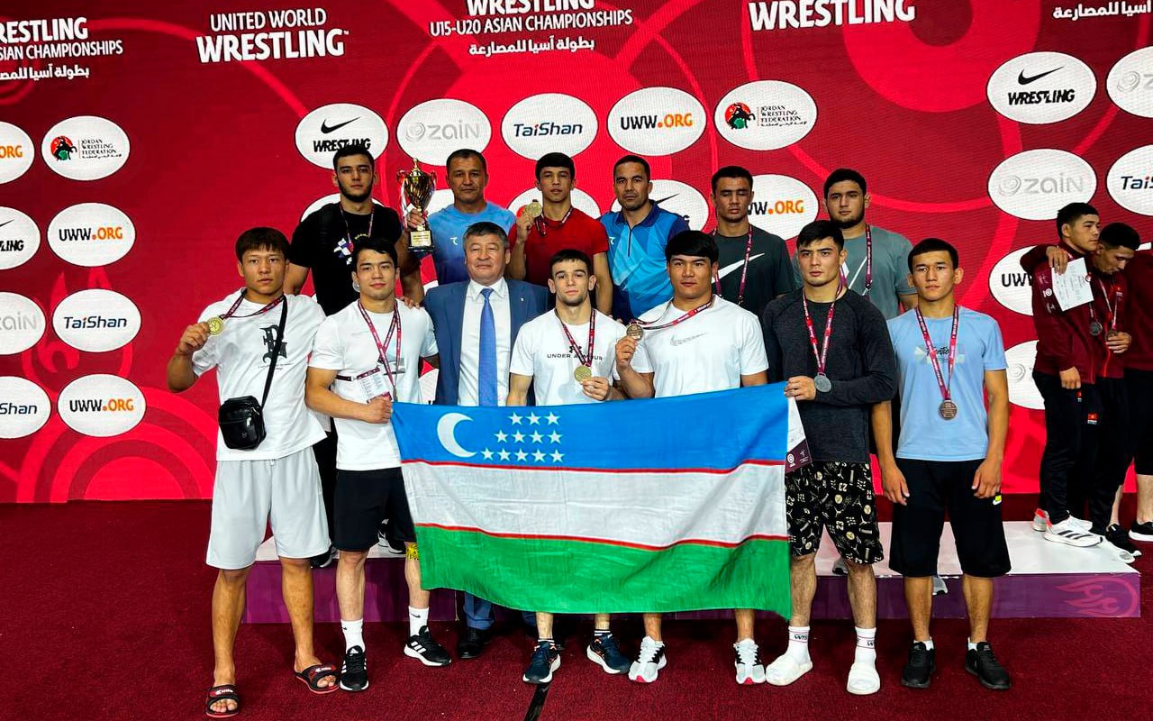 kun.uz - Борцы сборной Узбекистана греко-римского стиля стали вторыми в командном первенстве на чемпионате Азии по спортивной борьбе .